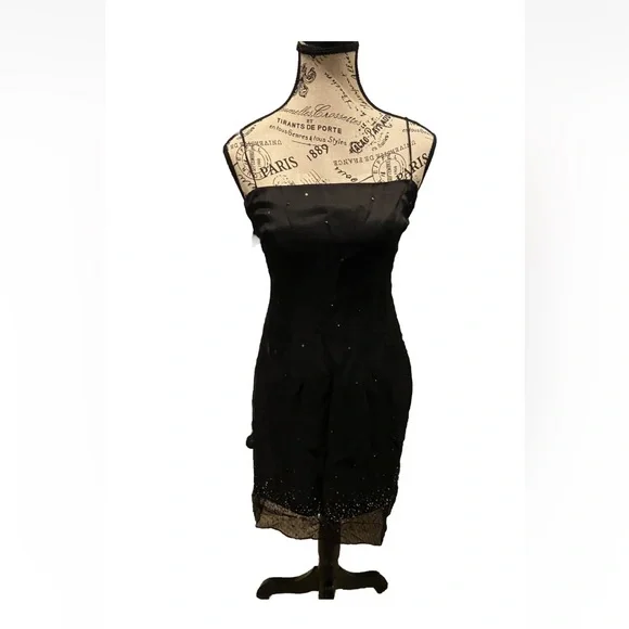 Dresses | Black Cocktail Dress Spaghetti Small Petite From My Closet Smoke  Free Home | Poshmark